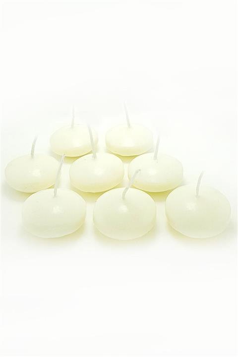 Aker Hediyelik 8 Adet Büyük Boy Beyaz Yüzen Tea Light Mum Mm30-8