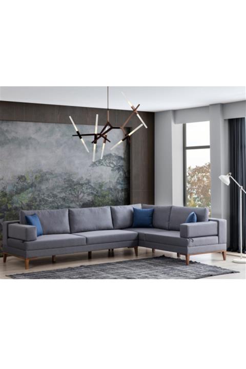 Eymense Gri Puzzle Köşe Koltuk Takımı