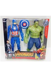 toysandmore Hulk Ve Kaptan Amerika 2 li Figür Oyuncak Işıklı Avengers 22 cm