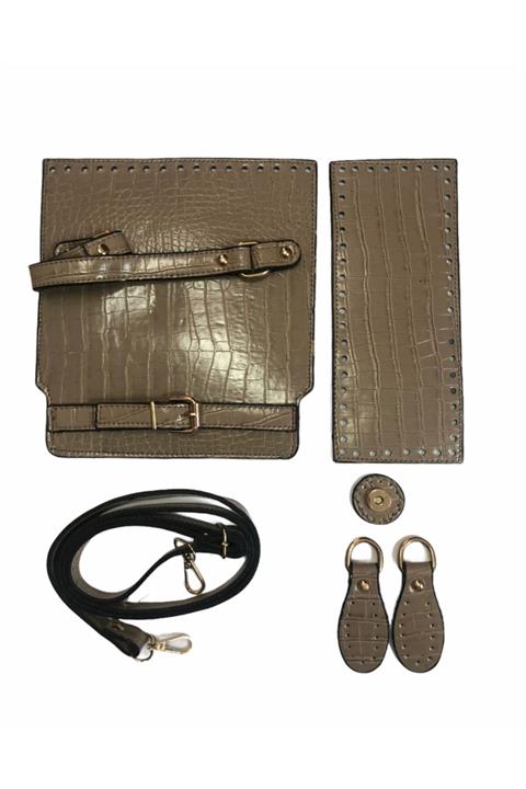 Yüncü Kız Çanta Seti Deri Kare Model 12