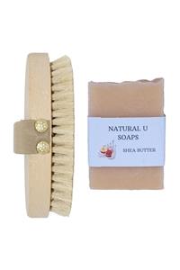 Natural U %100 Doğal At Kılı Selülit Fırçası ve Doğal Shea Butter Sabunu Seti