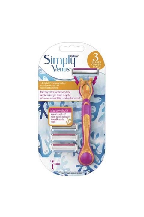 Gillette Venüs Simply Kadın Tıraş Makinesi Ve 3 Yedek Tıraş Bıçağı