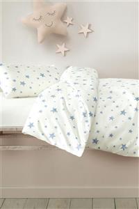 Hibboux Star White Bebek Nevresim Seti - W.Blue