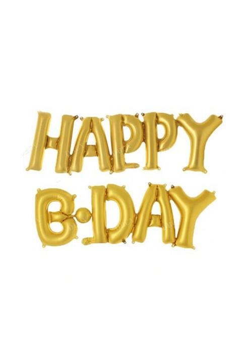 PORFELYO Happy B.day Happy Birthday Folyo Balon Altın Renk
