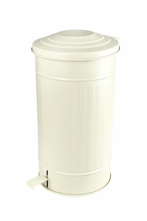RAK CONCEPT Galvaniz Paslanmaz Basmalı 24 Lt Çöp Kovası Orta - Açık Krem