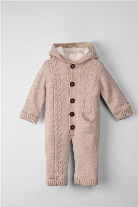 Puppis Baby Saç Örgü Cepli Welsoft Triko Tulum