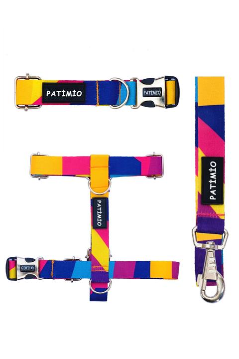 PATİMİO Colours Köpek Göğüs, Boyun Ve Gezdirme Tasma Seti Medium