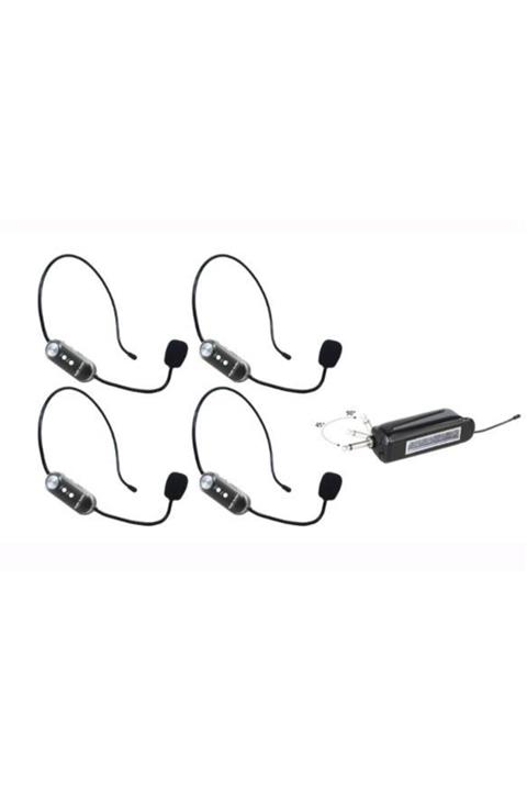Gold Audio Gx-744 4 Headset Uhf Telsiz Mikrofon Gri