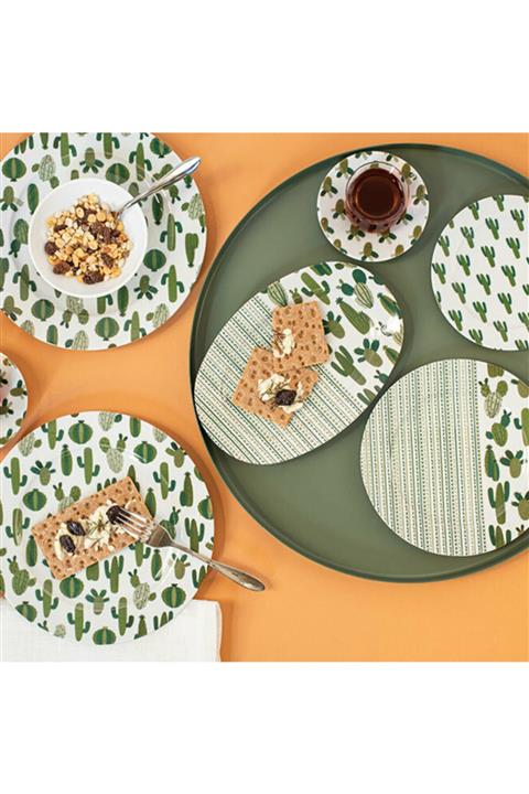 Porland Kaktüs Desen 36 Parça Kahvaltı Takımı