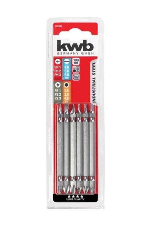 Kwb 120910 Çift Taraflı Bits Uç Seti 6 Parça 100 mm