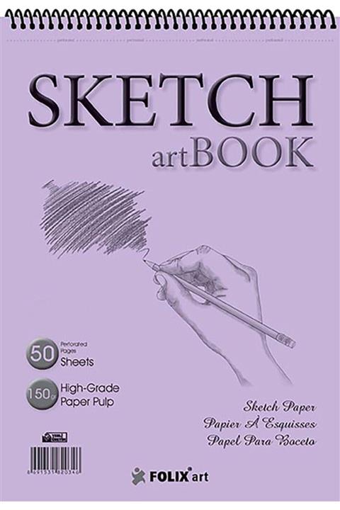 satrik Eskiz Defteri 150 gram A5 50 Yaprak Spiralli Ivory Sketchbook A5 17x24 Cm Sketch Artbook Flx-0803