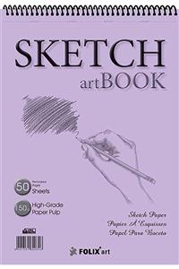 satrik Eskiz Defteri 150 gram A5 50 Yaprak Spiralli Ivory Sketchbook A5 17x24 Cm Sketch Artbook Flx-0803