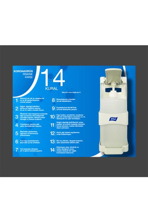 MutiCopy 14 Kural Duvar Tipi Dezenfektan Standı