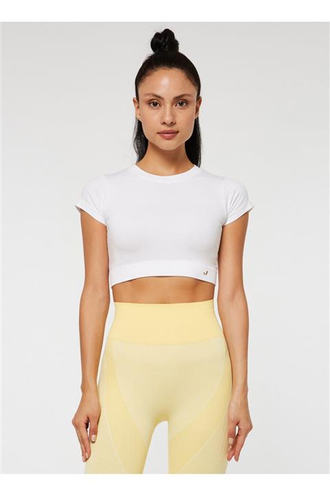 Jerf Captiva Yumuşak Dokulu ve Esnek Beyaz Crop Top