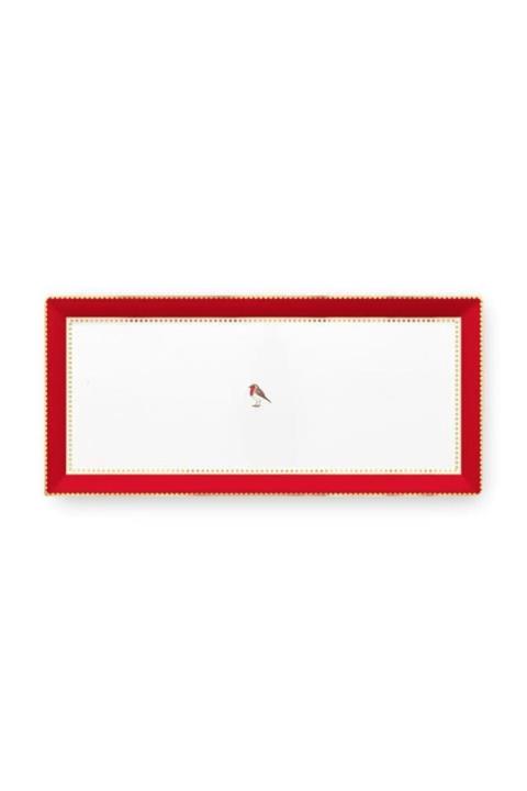Pip Studio Love Bird Kırmızı Pembe Servis Tabaği 33.3x15.5cm