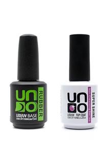 UNO GELPOLİSH Top Coat Super Shine+base Coat Rubber Uno 15ml+15ml