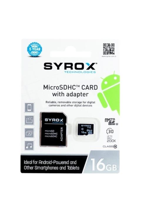 Syrox 16 Gb Microsdhc Class 10 Uhs-ı Hafıza Kartı + Adaptör