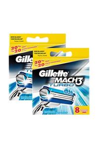 Gillette Mach3 Turbo Yedek Tıraş Bıçağı 8 Li x 2 Adet