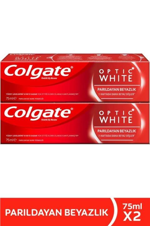 Colgate Optik Beyaz Parıldayan Beyazlık Beyazlatıcı Diş Macunu 75 ml x 2 Adet