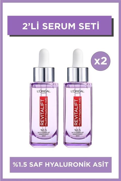 L'Oreal Paris Revitalift Filler %1.5 Saf Hyaluronik Asit Kırışıklık Karşıtı Serum- 30 Ml 2'li Set