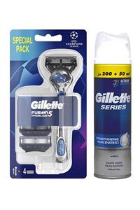 Gillette Fusion5 Proglide Tıraş Makinesi 4 Yedekli + Series Nemlendirici Tıraş Köpüğü 250ml