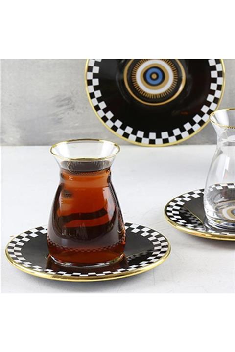Glore Nazar Siyah 2'li Çay Seti
