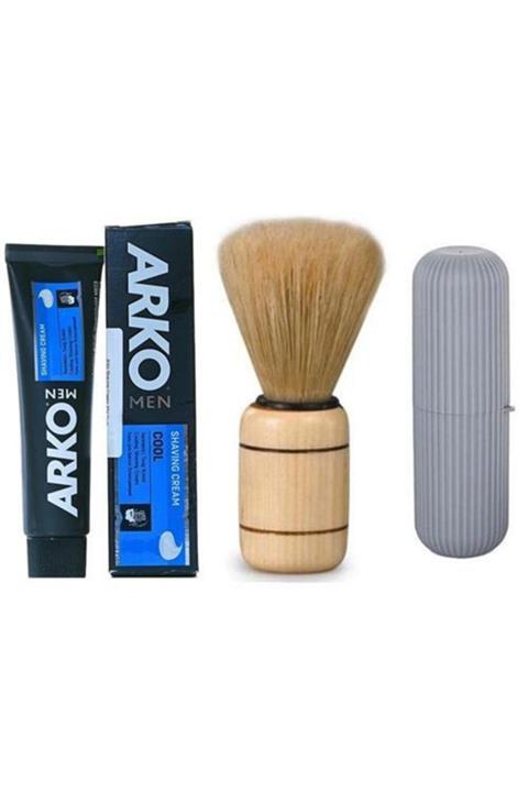 ARKO Men Sensitive Tıraş Kremi Tıraş Fırçası Kutulu Seti 712901