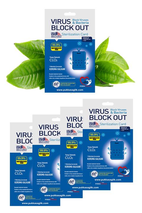 VIRUS BLOCK OUT Giyilebilir Ve Taşınabilir Dezenfektan Kartı 60 Gün Koruma 5'li