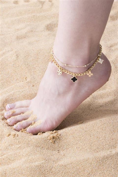 Ervalina Kadın Altın Rengi Çiçek Figürlü Halhal 031