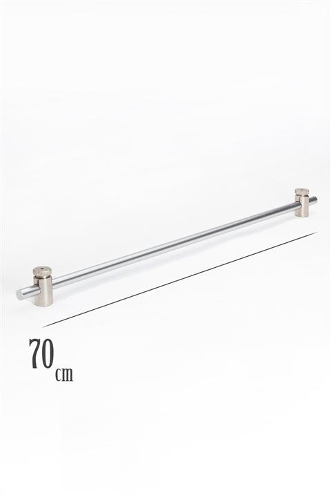 wenthi 70 Cm Metalik Gri Rustik 1 Adet Briz Çubuk 2 Adet Başlık