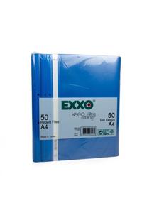 Exxo Telli Dosya Plastik A4 Mavi 50'li Paket 3 Adet (150 Adet)