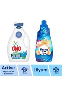 Omo Sıvı Deterjan Active 1950 ml + Yumoş Extra Lilyum Lotus 1440 ml