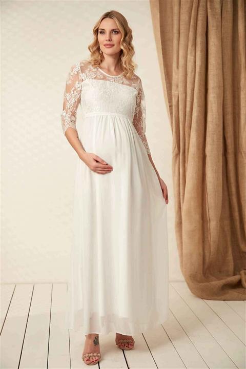 Işşıl 8575-dantel Üst Hamile Abiye Elbise