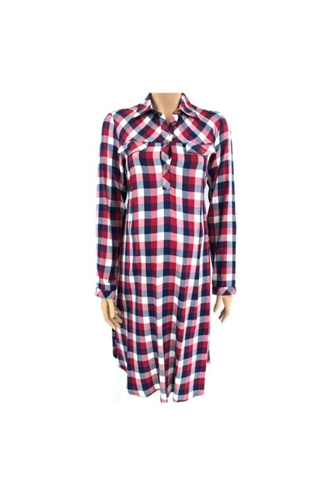 TRENDY Kadın Ekose Hamile Tunik