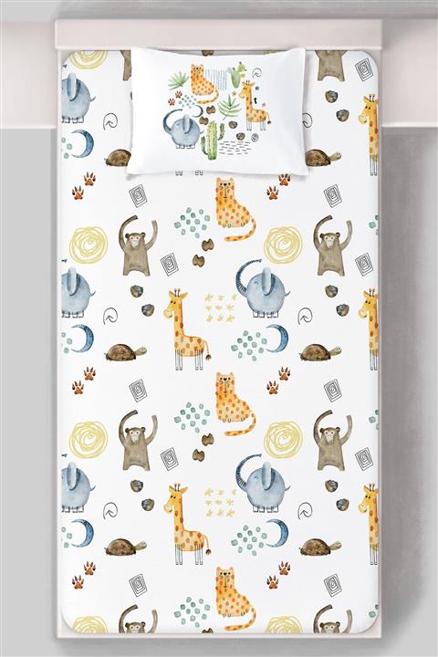 Tuğba Kuğu Organik Pamuk Saten Lastikli Çarşaf Seti (90x190) - For Baby Serisi