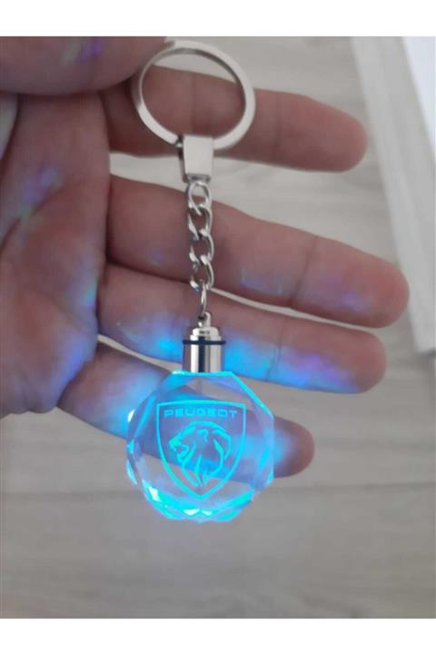 Be Hediyelik Peugeot Logolu Led Araba Anahtarlığı
