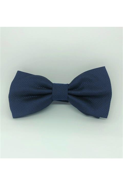 CRWAT ® Lacivert / Kuşgözü Kumaş Papyon - Mendilli