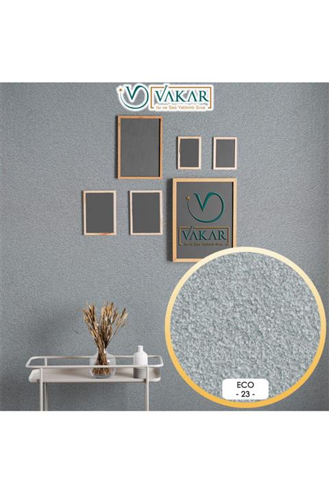 Vakar Canlı Sıva | Ipek Sıva | Dekoratif Sıva | Eco-23 Açık Gri Mix Simsiz