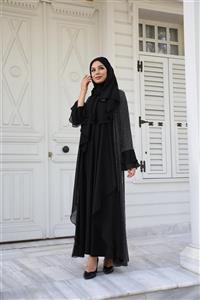 ENDO Simli Şifonlu Abaya