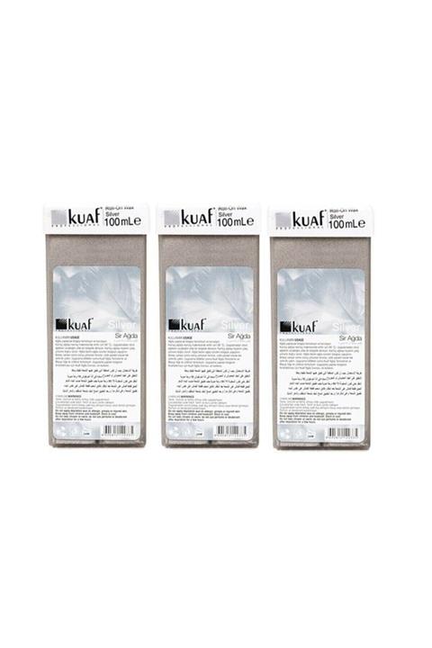 Kuaf 3 Adet Silver Sir Ağda Kartuş Gri Simli