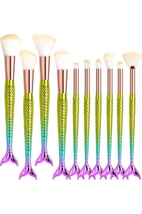 pazariz 10'lu Balık Fırça Sarı-turkuaz-mor Sap