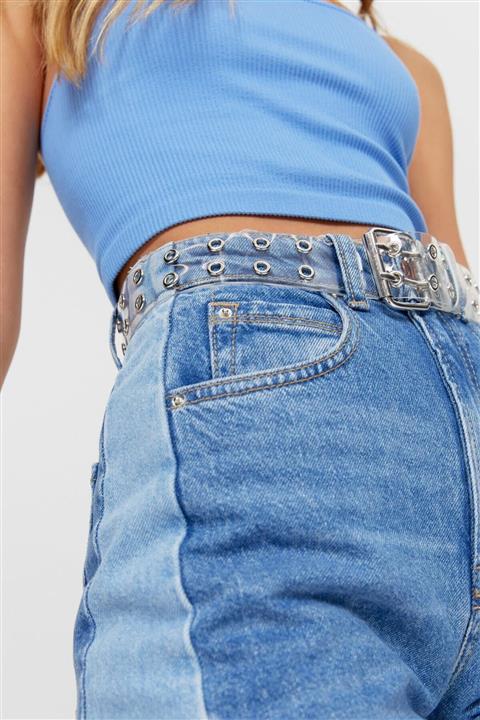 ŞİMAL Kadın Çift Sıra Kuşgözlü Şeffaf Kemer