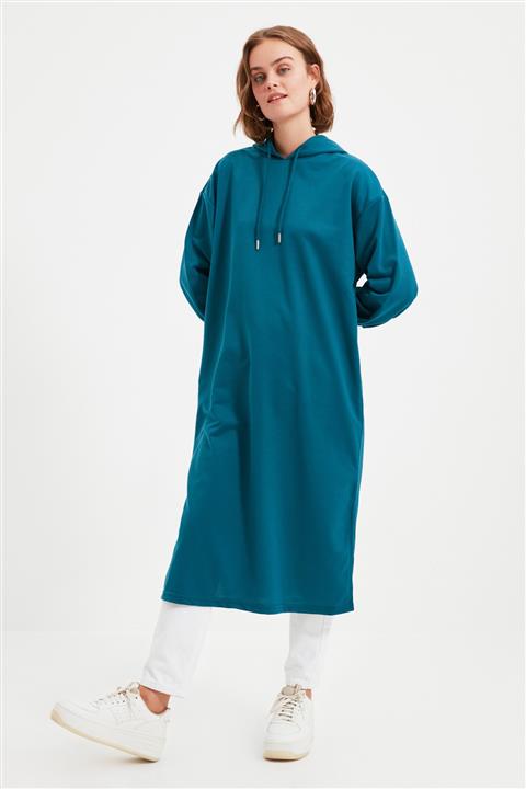 Trendyol Modest Petrol Örme Sweatshirt TCTAW22TW0076