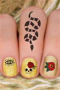 Artikel Ezoterik-1 Tırnak Dövmesi, Tırnak Tattoo, Nail Art, Tırnak Sticker