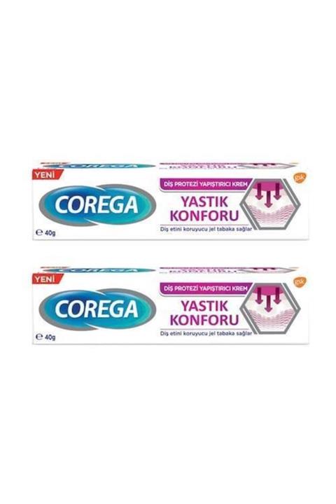 Corega Yapıştırıcı Krem 40gr Yastık Konforu-2 Adet