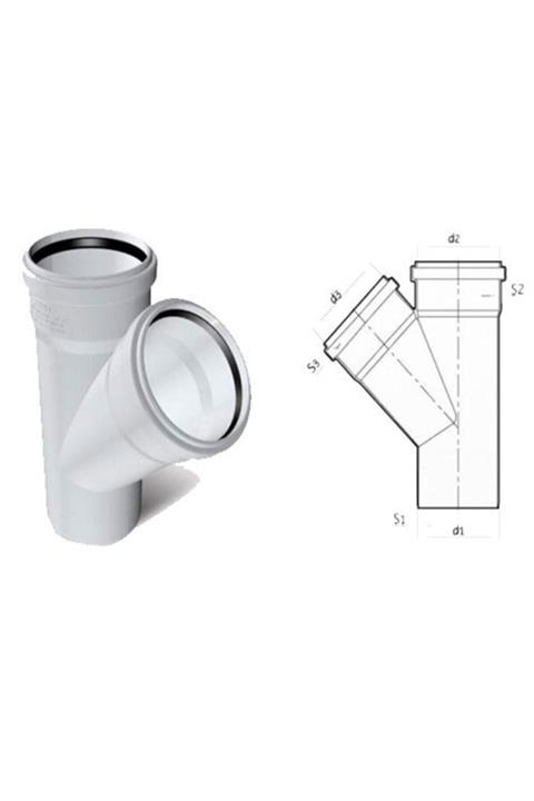 AKSUFEZ Pvc Tek Çatal Boru 125x100 cm