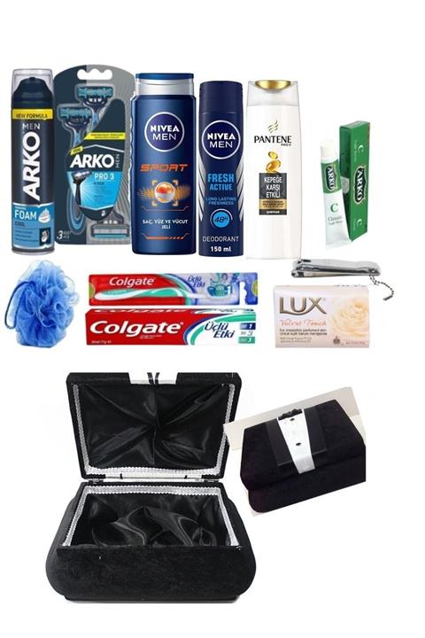 Nivea Damat Bohçası Tıraş Seti Çeyiz Sandıklı 11 Parça Ful Set
