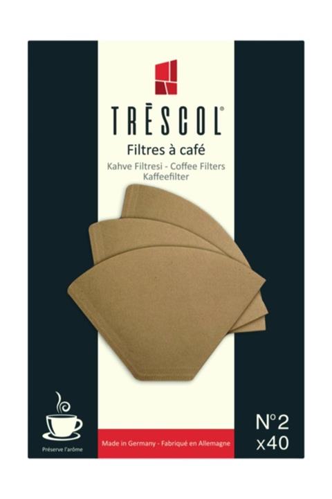 TRESCOL Kahve Filtresi 2 Numara (küçük Boy) 40 'lı Paket (naturel Kağıt)