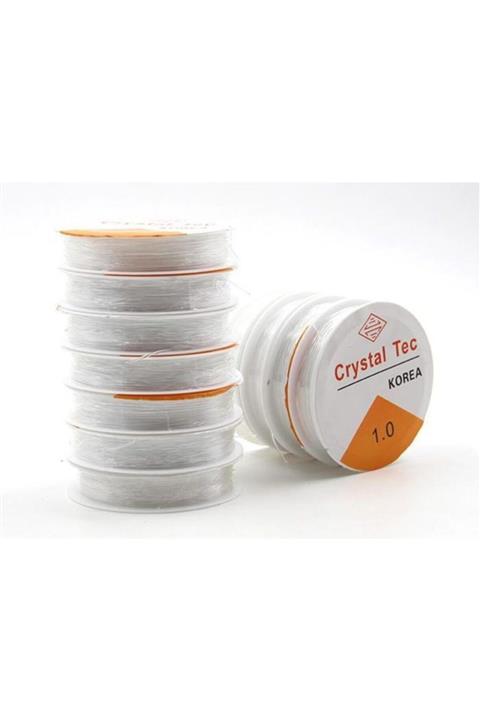 Sermet Süs Dünyası 10 Adet Lastikli Silikon Misina - Dekoratif Elişi Takı Aksesuar Esnek Lastik Misine Tesbih Ipi