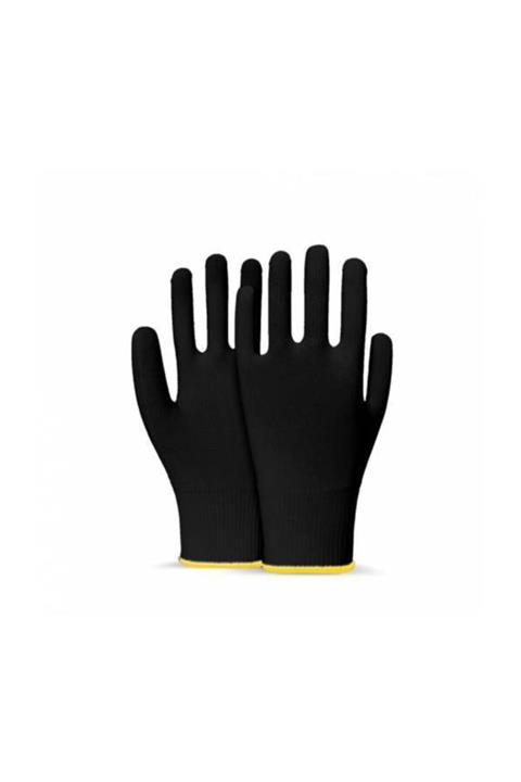 Beybi 1 Çift Siyah Örme Polyester Yıkanabilir Koruyucu Eldiven